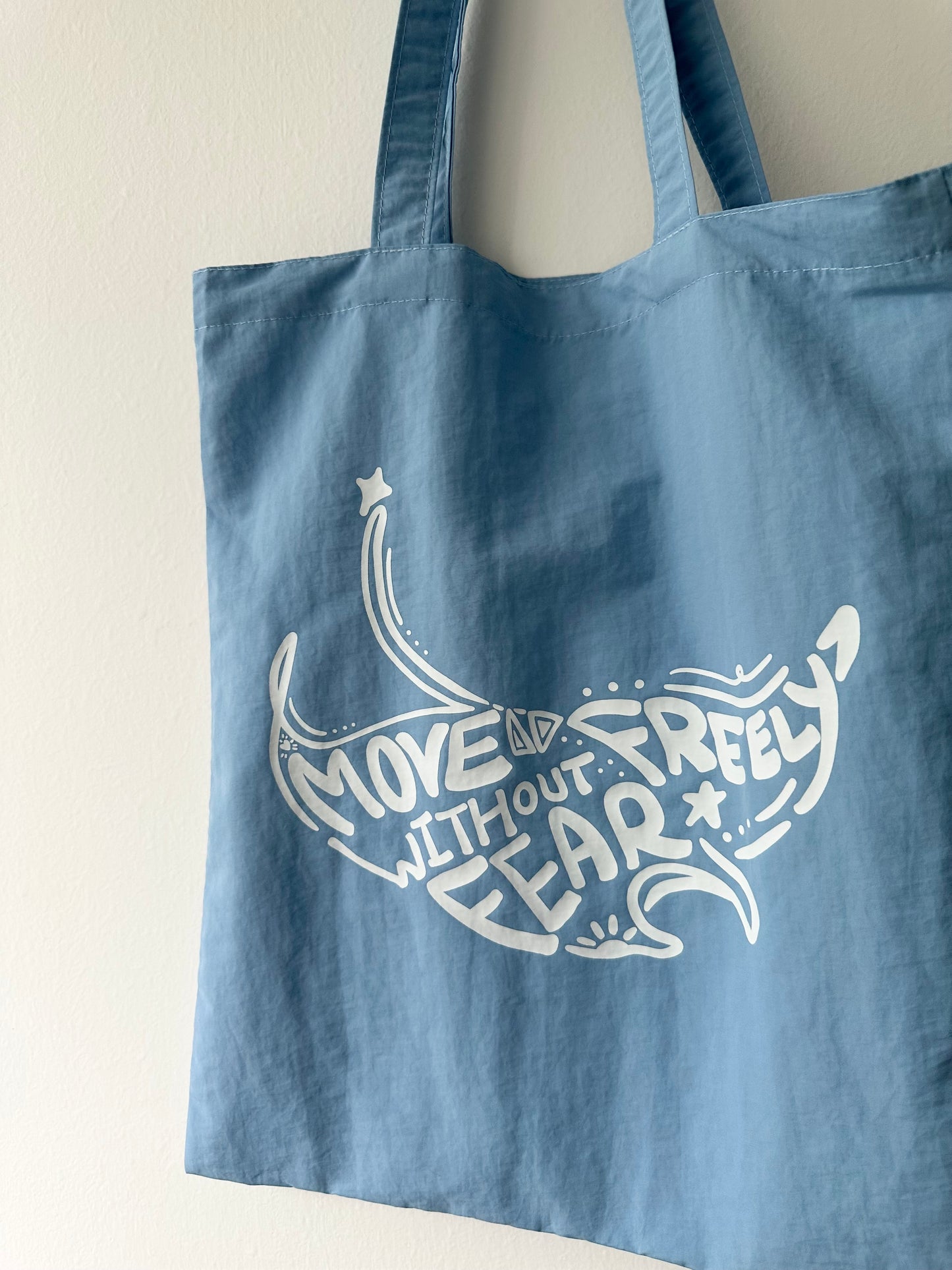 魔鬼魚(藍X白)【藍色水族館•防潑水Tote Bag】