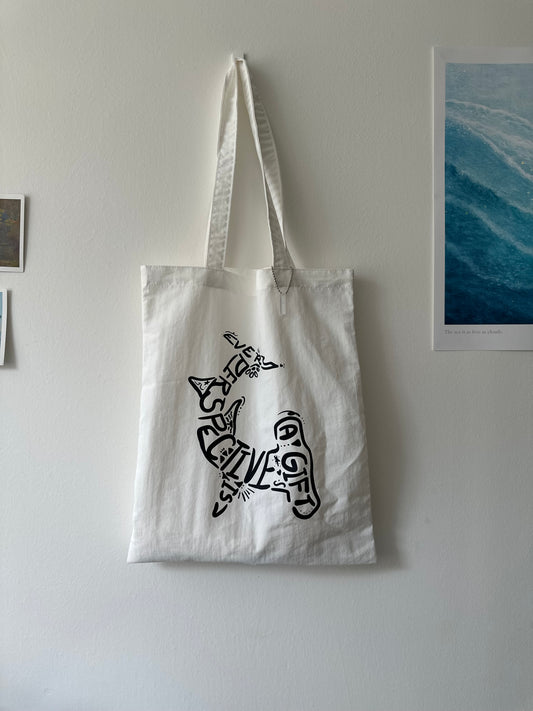 鎚頭鯊(白X藍)【藍色水族館•防潑水Tote Bag】