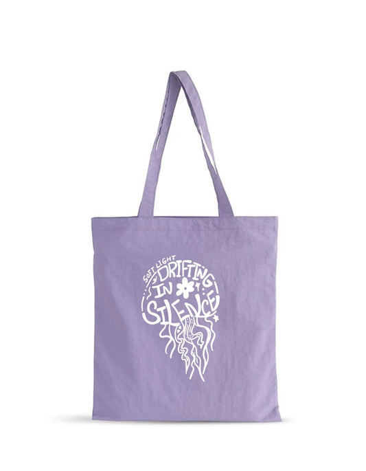 水母(紫X白)【藍色水族館•防潑水Tote Bag】
