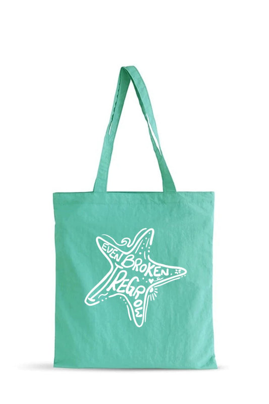 海星(Tiffany BlueX白)【藍色水族館•防潑水Tote Bag】