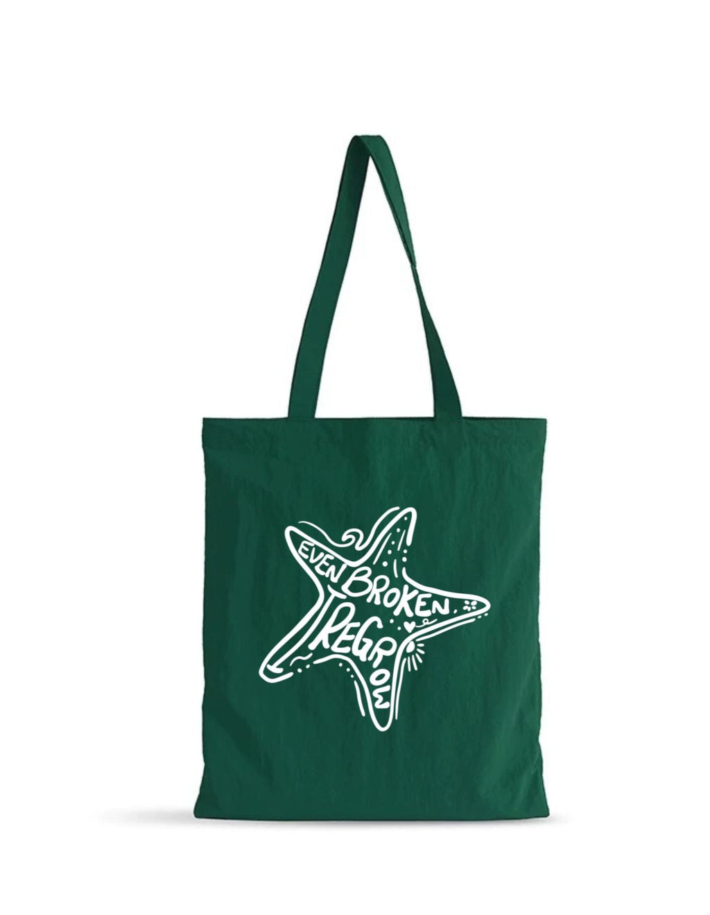 *訂購款*海星(綠X白)*效果圖*【藍色水族館•防潑水Tote Bag】