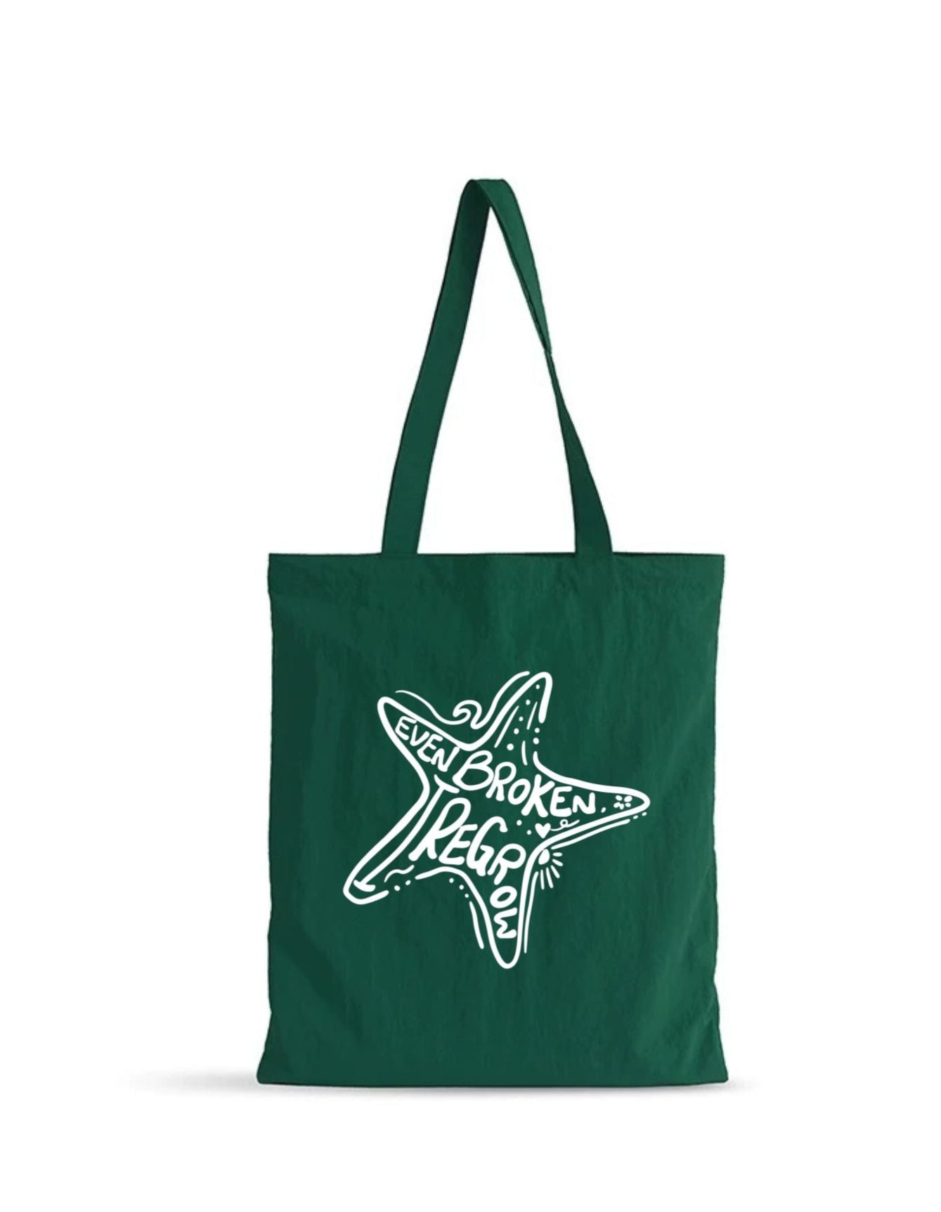 *訂購款*海星(綠X白)*效果圖*【藍色水族館•防潑水Tote Bag】