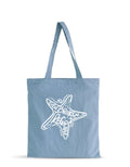 *訂購款*海星(藍X白)*效果圖*【藍色水族館•防潑水Tote Bag】