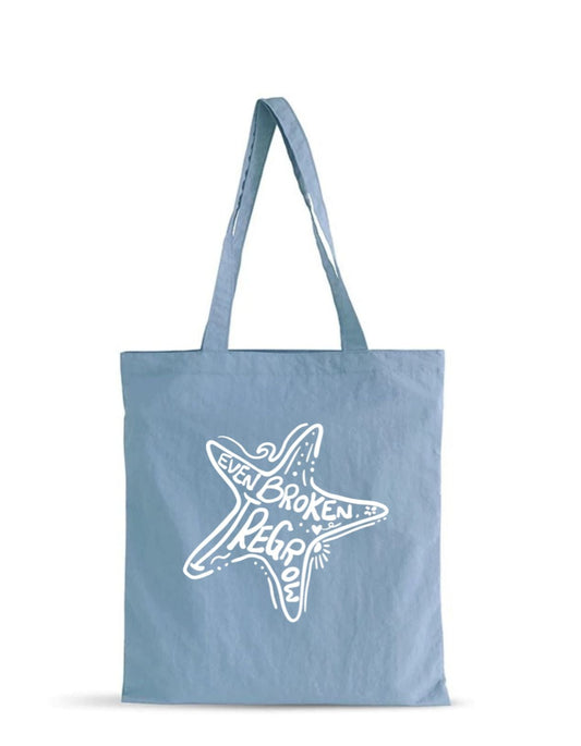 海星(藍X白)*效果圖*【藍色水族館•防潑水Tote Bag】