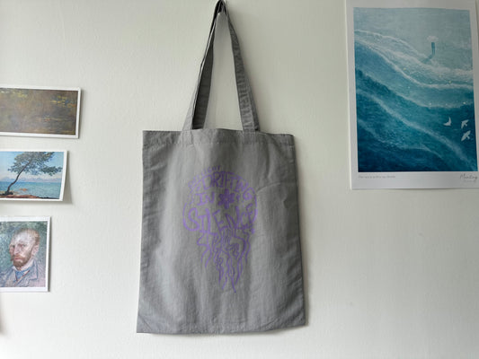 水母(灰X紫)【藍色水族館•防潑水Tote Bag】