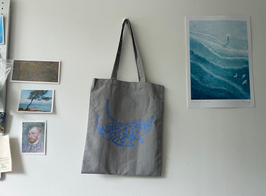 魔鬼魚(灰X藍)【藍色水族館•防潑水Tote Bag】