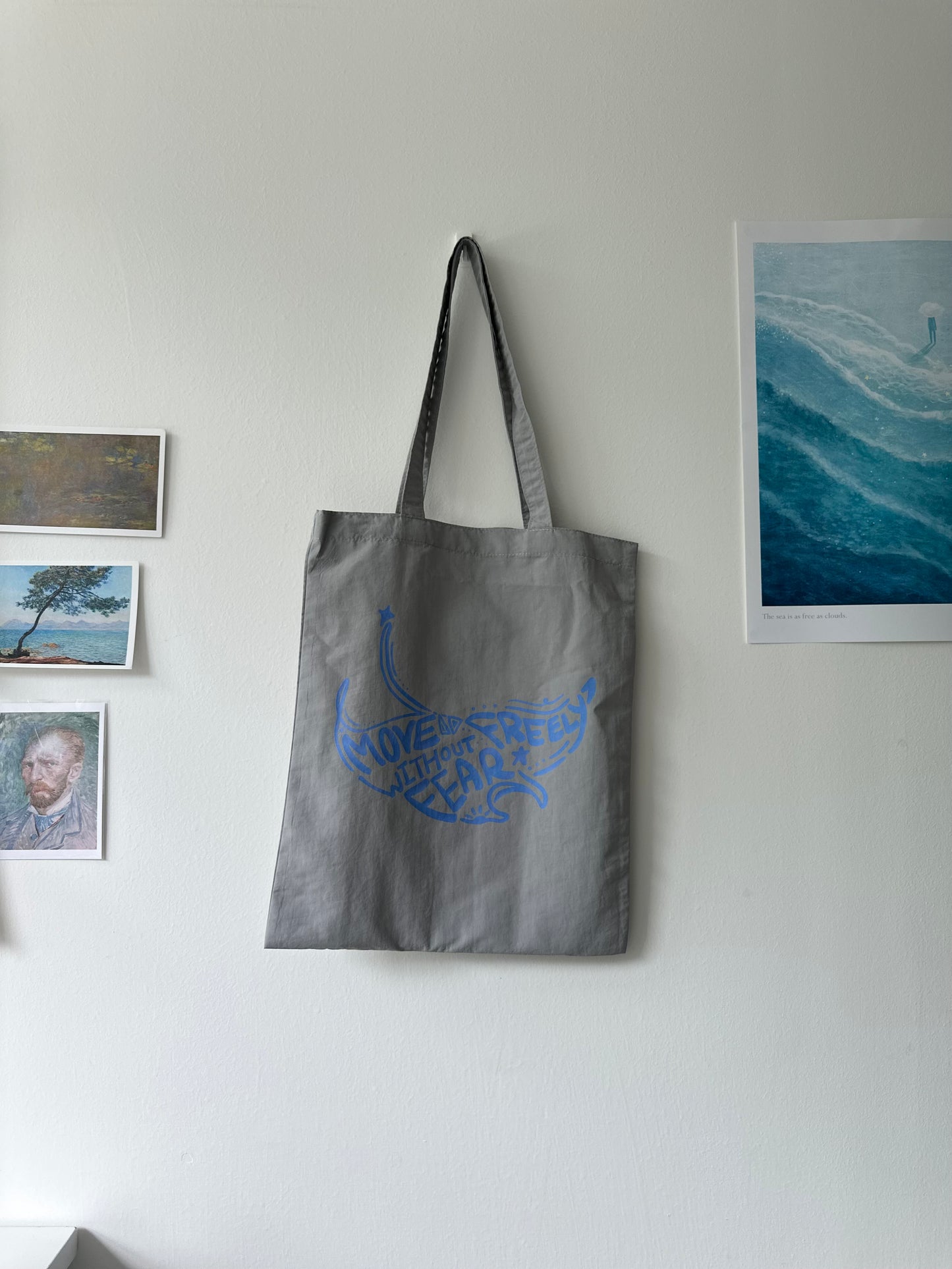 魔鬼魚(灰X藍)【藍色水族館•防潑水Tote Bag】