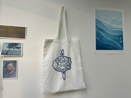 *訂購款* 翻車魚(白X藍)【藍色水族館•防潑水Tote Bag】