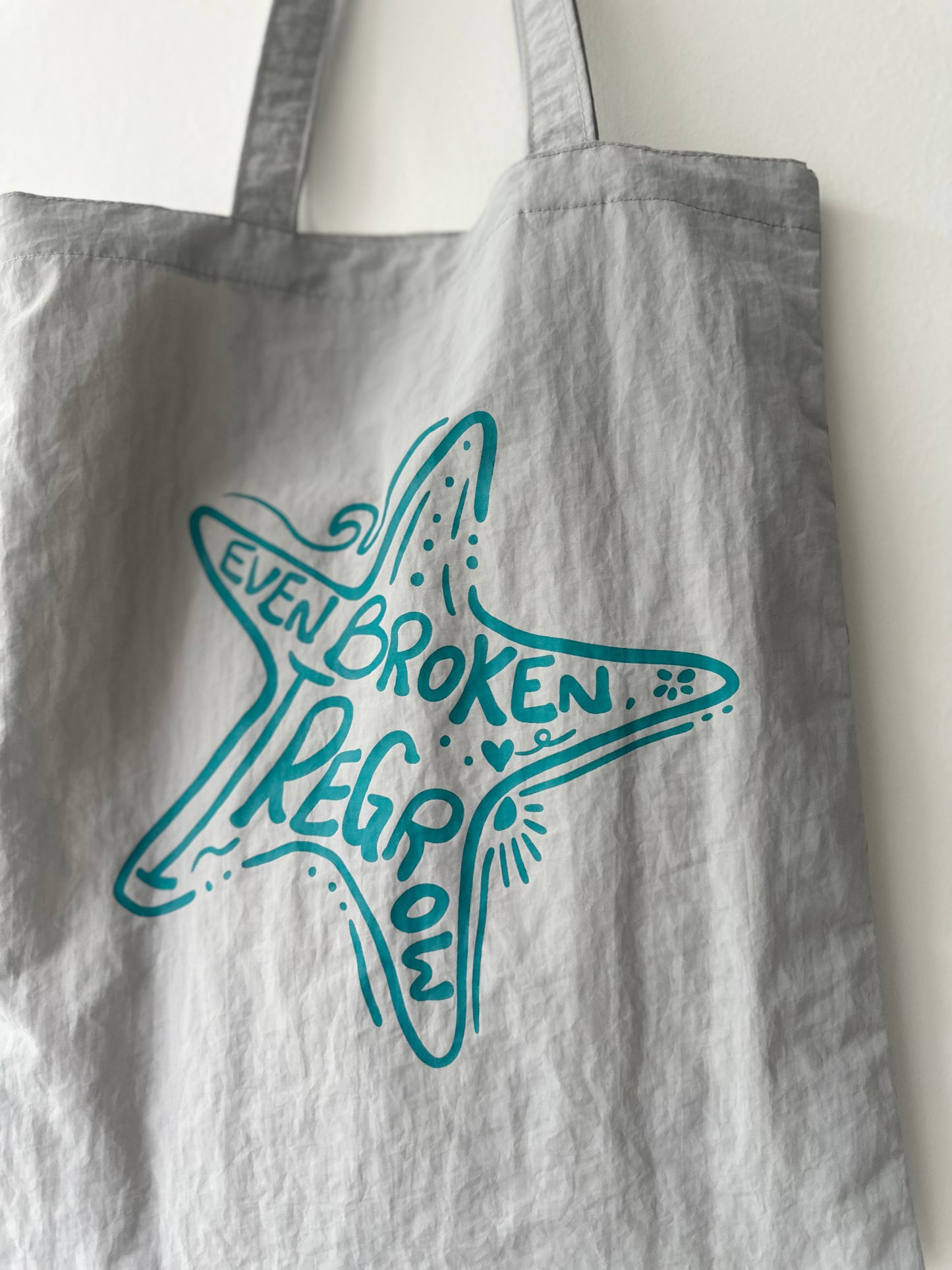 海星(灰X綠)【藍色水族館•防潑水Tote Bag】