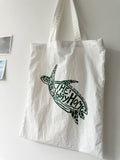 海龜飛飛(白X綠)【藍色水族館•防潑水Tote Bag】